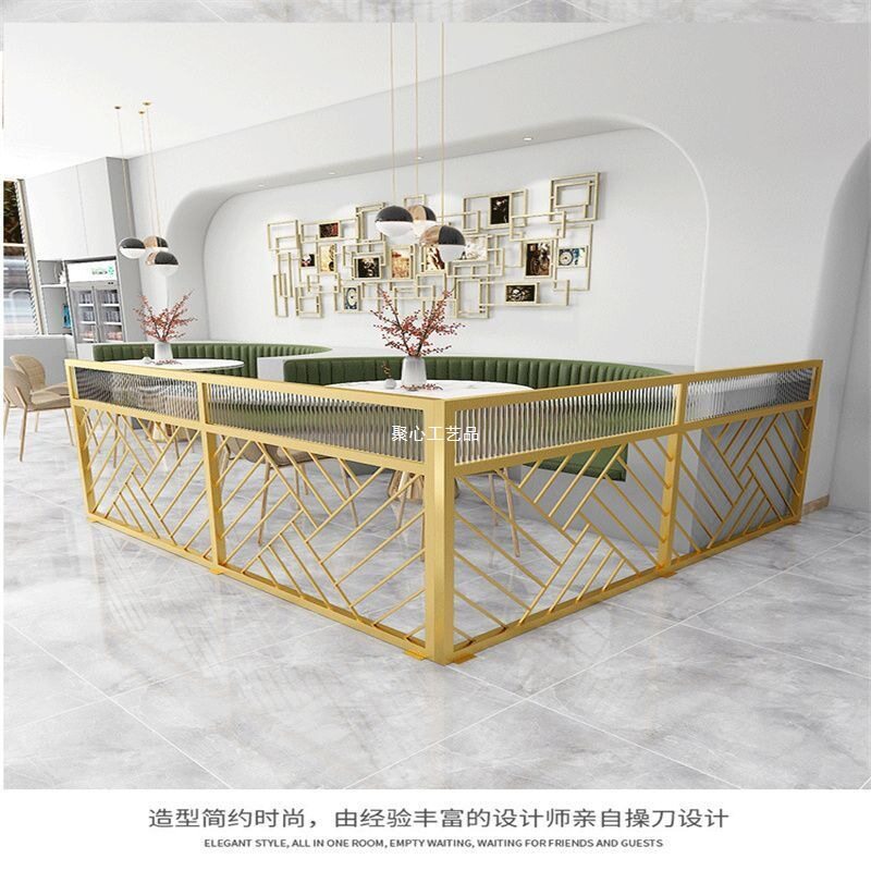 铁艺屏风隔断餐厅饭店火锅店烧烤店包间包厢轻奢新中式遮挡墙装饰