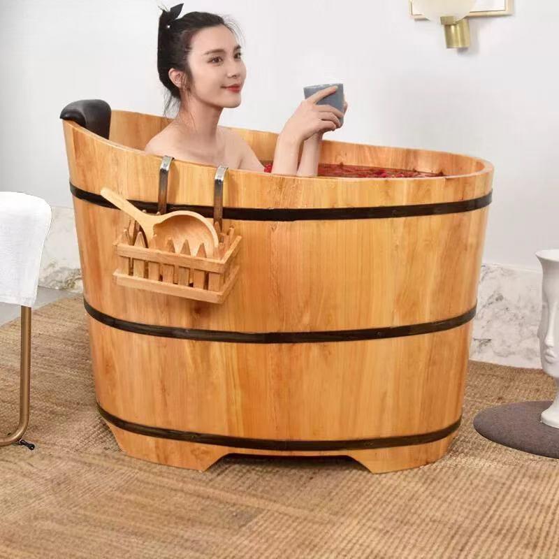 新款香柏木泡澡木桶沐浴桶家用汗蒸加厚实木简约简易桶清洁盆儿童