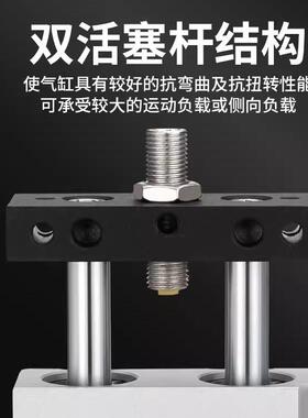 气动滑台双轴双杆气缸STMB10/16/20/25-50*25X50X100X150...