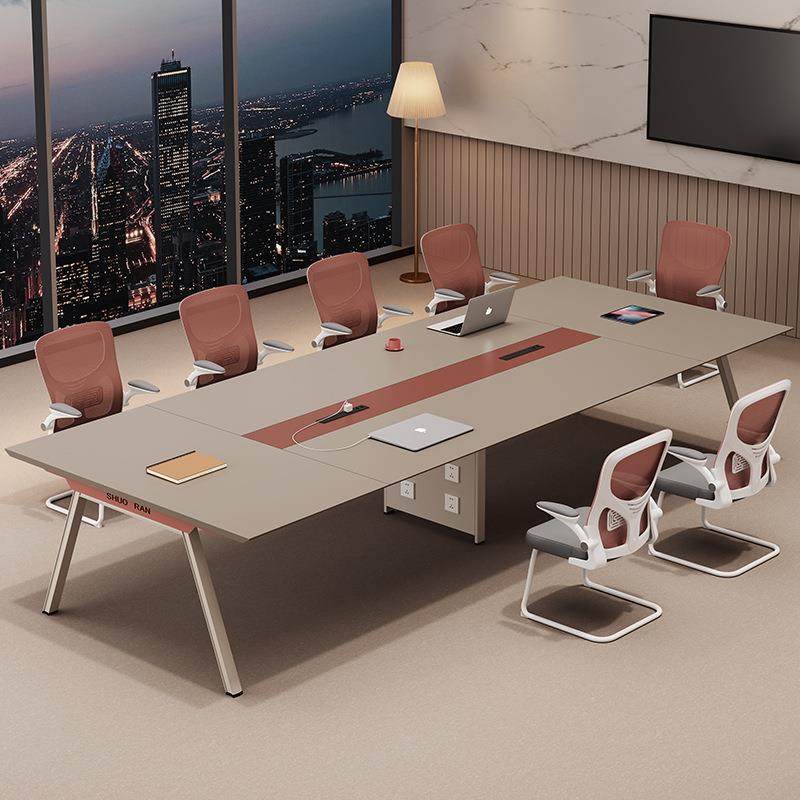 办公会议桌长桌简约现代会议室桌椅组合小型会议桌子接待洽谈条桌