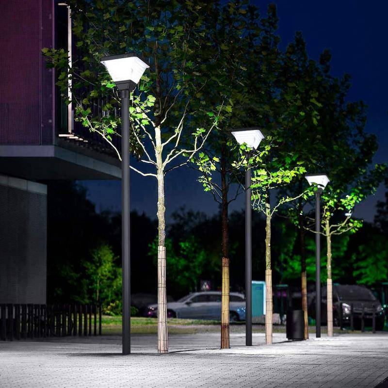 太阳能庭院灯新中式四方钻石造型一体化智能光控庭院灯具LED30瓦