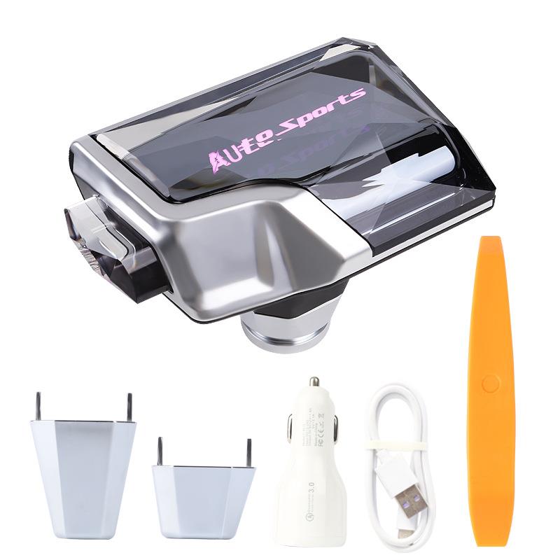 新款汽车改装自动挡按钮排挡头LED触摸发光水晶档把通用