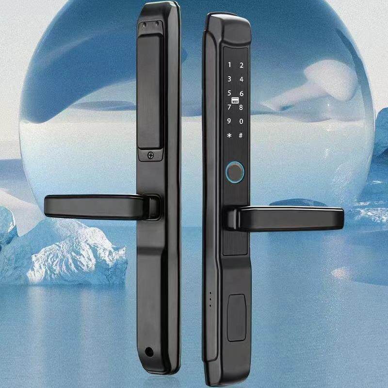 指纹锁阳光房断桥铝户外防水电子密码智能锁铁门玻璃门