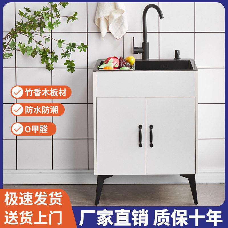 家用厨房洗菜盆一体橱柜简易水槽双槽不锈钢水盆不锈钢洗碗池厂家