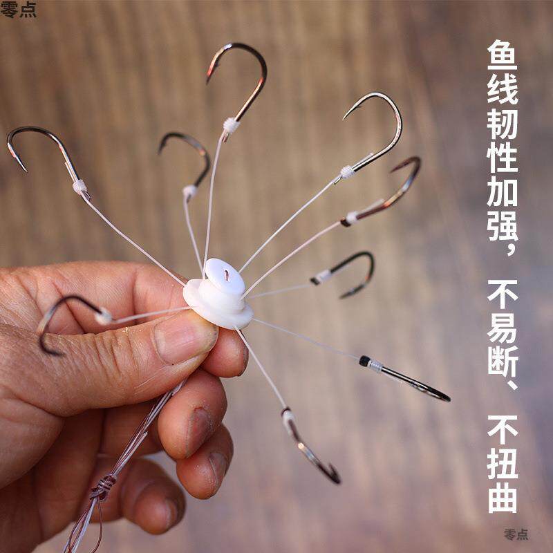 钓鱼万向翻板钩鲢鳙专用钩方块盘钩硬线八爪飞钩新款海竿翻版鱼钩