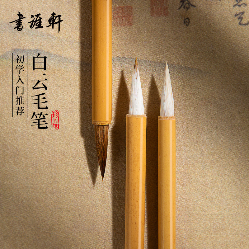 书涯轩白云毛笔书法专用初学者兼毫狼毫羊毫大中小白云毛笔小学生入门套装国画工笔画勾线笔软笔专业楷篆隶书