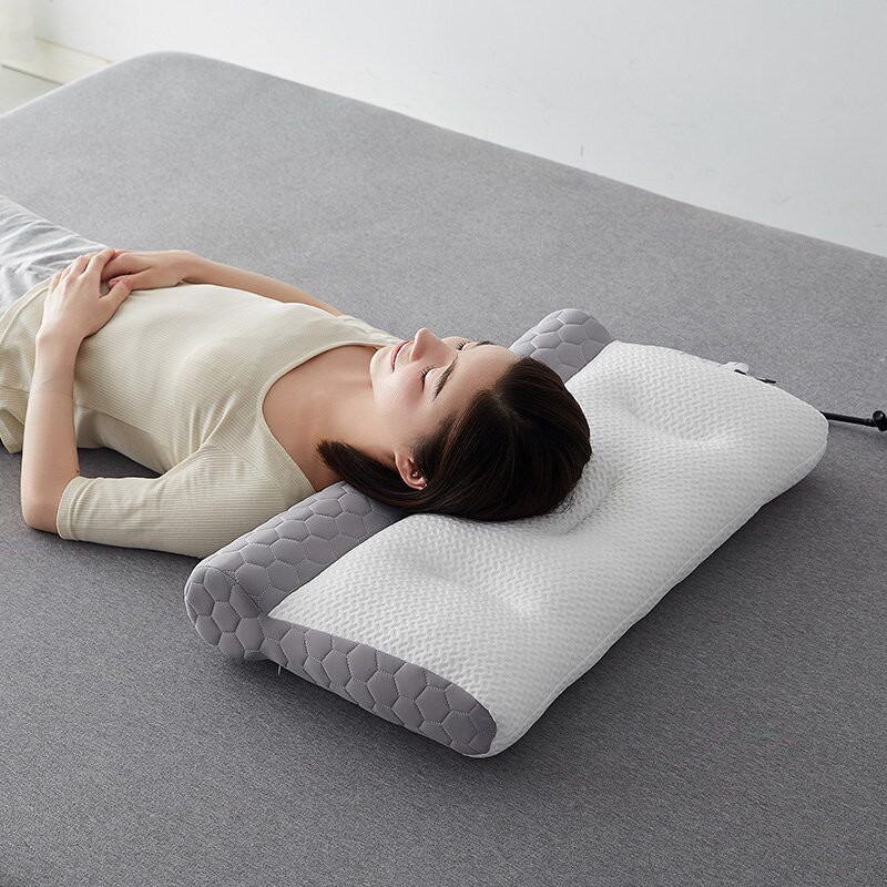 乳胶牵引颈椎枕头加热睡眠反弓助单人专用护颈枕芯修复睡觉家用