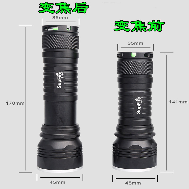 SupFire变焦强光手电筒10瓦F11-T伸缩调焦LED户外聚光远射骑行