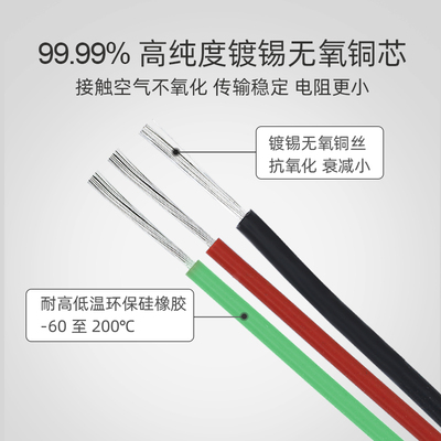 航模耐高温特软镀锡硅胶线AGR国标2.5电线4平方铜芯家用1.5/6/10
