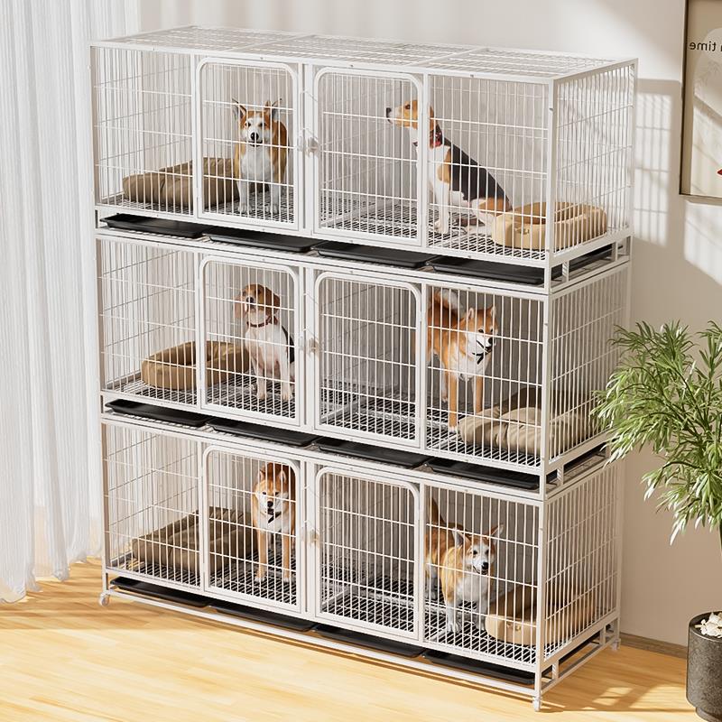 狗笼子繁殖笼中小型犬寄样繁育笼带隔断厕所托盘宠物店子母鸽子笼