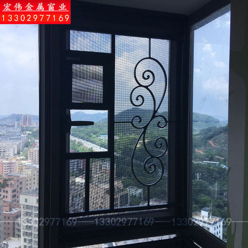 深圳包安装铝合金防盗窗花无缝焊接窗户防护栏儿童安全防盗窗防护