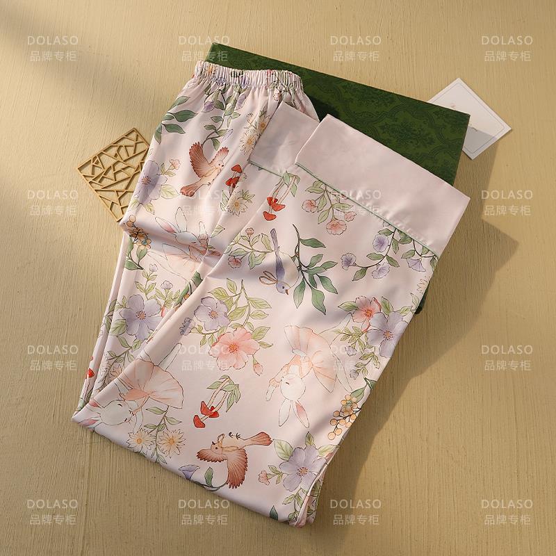早春款高级感睡衣女真丝青果领春夏季母亲节送妈妈婆婆实用礼盒装