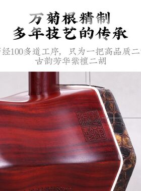 紫檀二胡万菊根二胡琴古韵芳华小叶紫檀木二胡专业演奏考级乐器