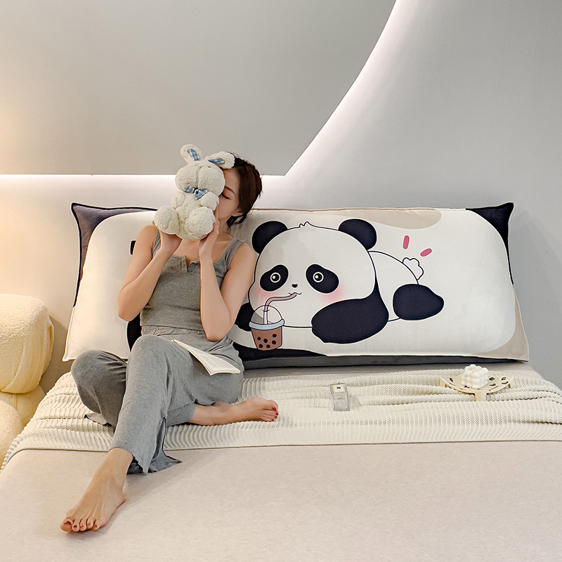 婴儿绒熊猫三角床头靠垫软包靠背床上大靠枕2023新款半躺儿童防撞