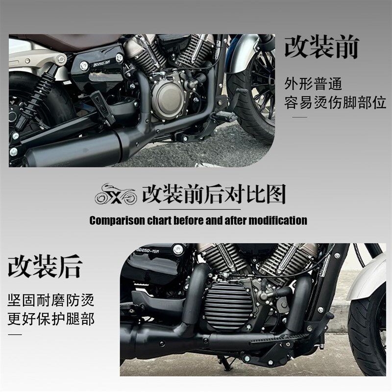 金吉拉250/350/500灰石250防烫盖机车排气管防烫罩高温隔热罩