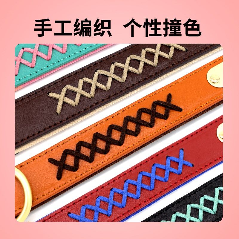 狗项圈泰迪法斗金毛拉布拉多中大型犬颈圈小狗脖圈狗牌定制可刻字