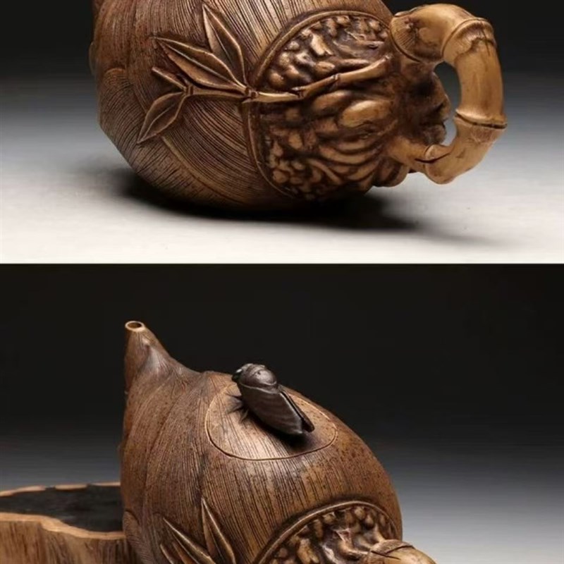 清仓回流老紫砂壶宜兴老壶陈鸣远全手工制作 竹笋壶西施石瓢茶壶