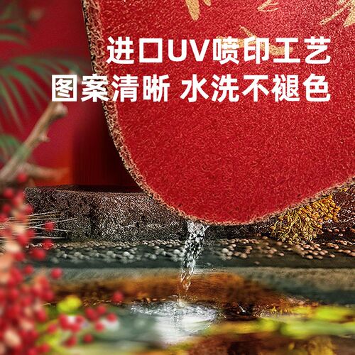 入户门地垫2026新款红色喜庆耐脏防滑门前脚垫新年丝圈可裁剪垫子