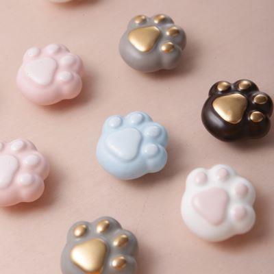 轻奢可爱猫爪拉手儿童房定制衣柜门家具橱柜子抽屉单孔小把手卡通
