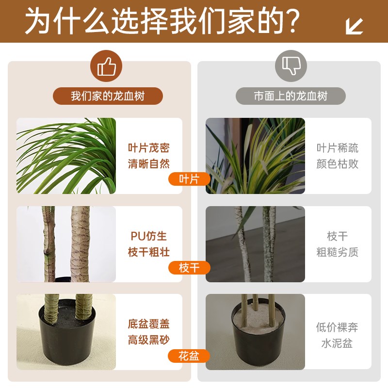 仿真花龙血树室内客厅轻奢高端摆设高级仿生花落地盆栽绿植摆件树