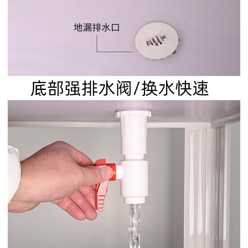 乌龟饲养箱剃刀麝香深水龟带晒台大型生态缸底排水玻璃带架子家用
