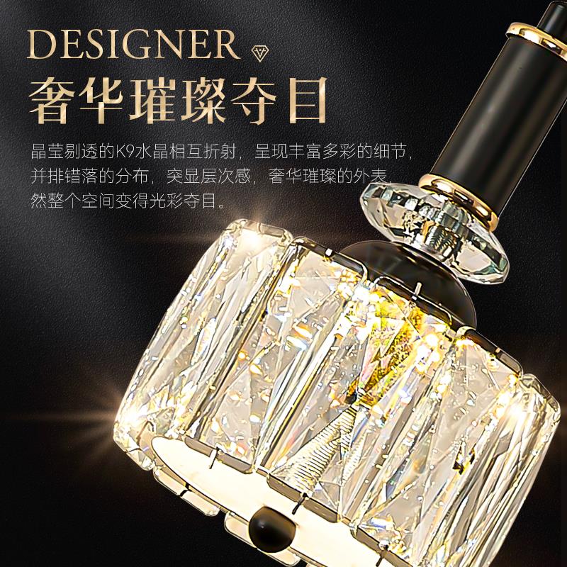 现代轻奢水晶小吊灯新款卧室床头吊灯高级感吧台吊灯餐吊灯玄关灯