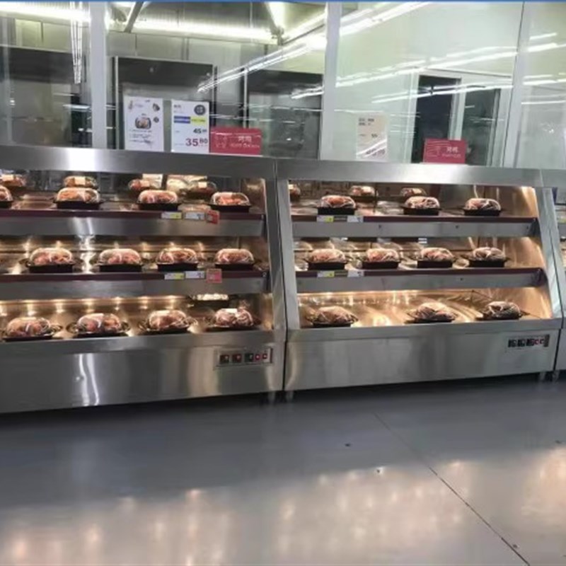 超市商用烤鸡烤鸭熟食卤菜肉炸鸡西餐披萨热菜面点加热保温展示柜