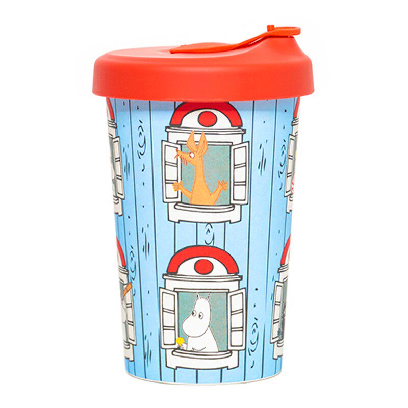 芬兰姆明moomin随手吸管杯咖啡水杯随行便携隔热防烫随身杯子带盖