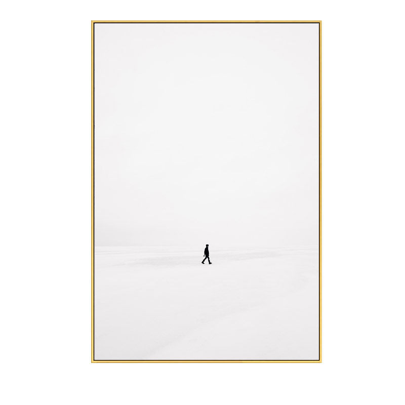 孤独的旅行 北欧现代极简抽象黑白挂画壁画工业风样板房装饰画