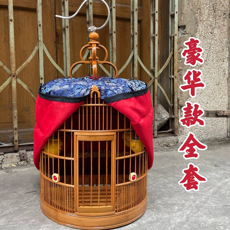 新款广川笼平底广笼改制川笼画眉八哥鸟笼老竹广西底老楠竹精品
