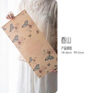 功夫茶具家用桌旗干泡席茶道配件u. 清欢 中式 印花竹席 竹制茶席