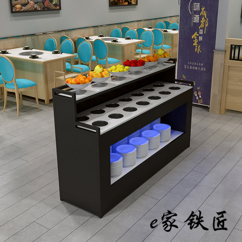 火锅店自助调料台商用餐厅饭店小料台酱料台餐饮水果台简约调料柜