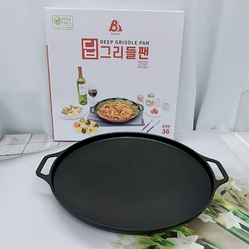 韩国进口烤盘电磁炉双耳家用韩式烧烤不粘锅煮面炒饭露营部队火锅