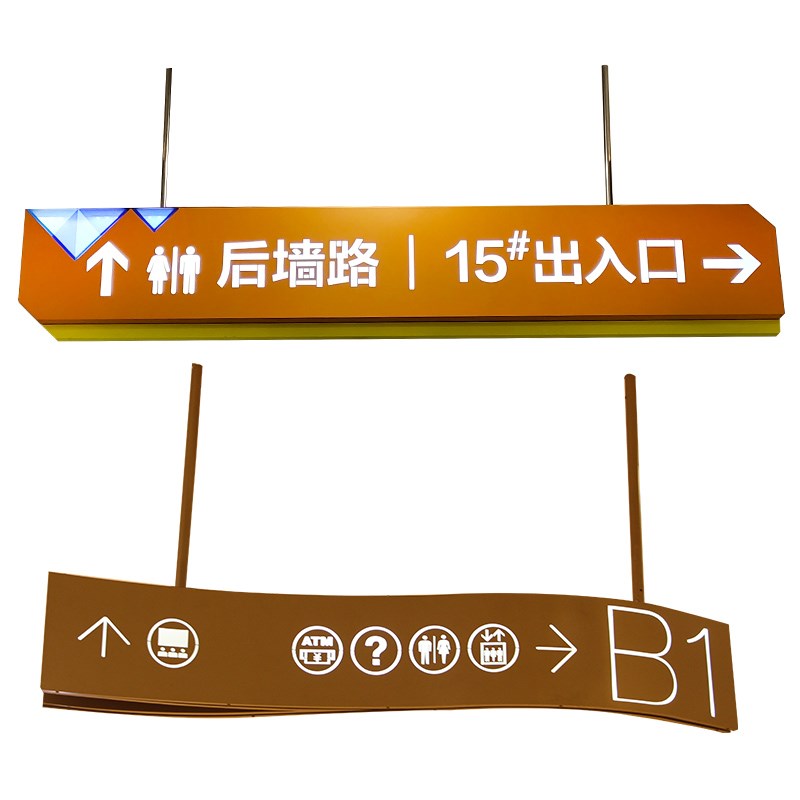 车库商场小区双面吊牌灯箱导向牌医院停车场指示牌超市镂空广告牌