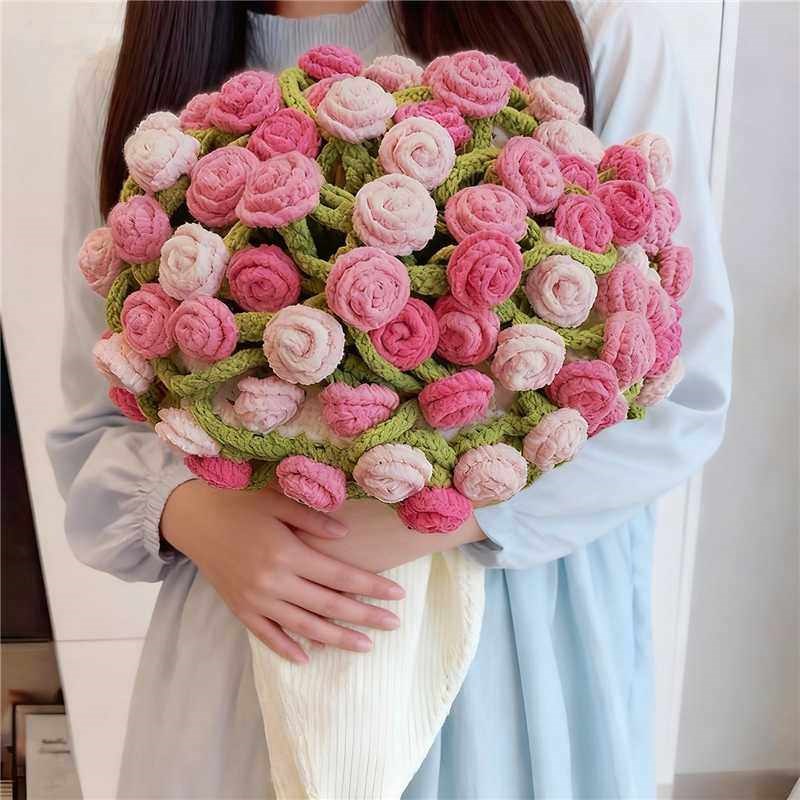 成品玫瑰花束毯子花朵毛毯披肩保暖冬季结婚新婚生日礼物送女生