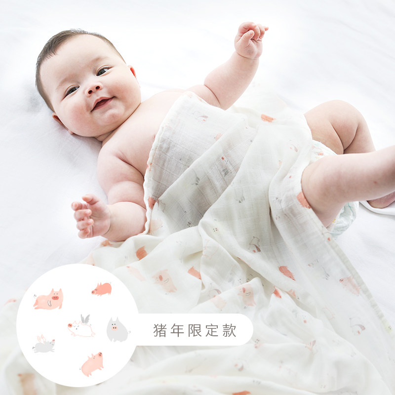 ins婴儿纱布被子夏季薄款竹纤维新生儿用品初生抱被宝宝包巾盖毯