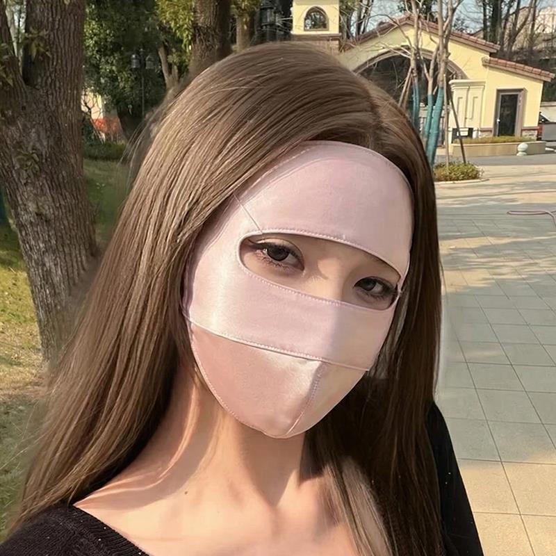 桑蚕丝真丝防晒面罩全脸医美防紫外线防辐射开车骑车脸罩脸基尼女