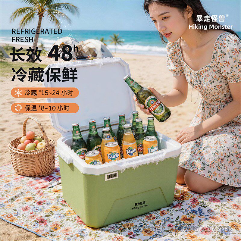 暴走怪兽户外保温箱摆摊车载保鲜钓鱼保冷家用冰桶手提野营冷藏箱