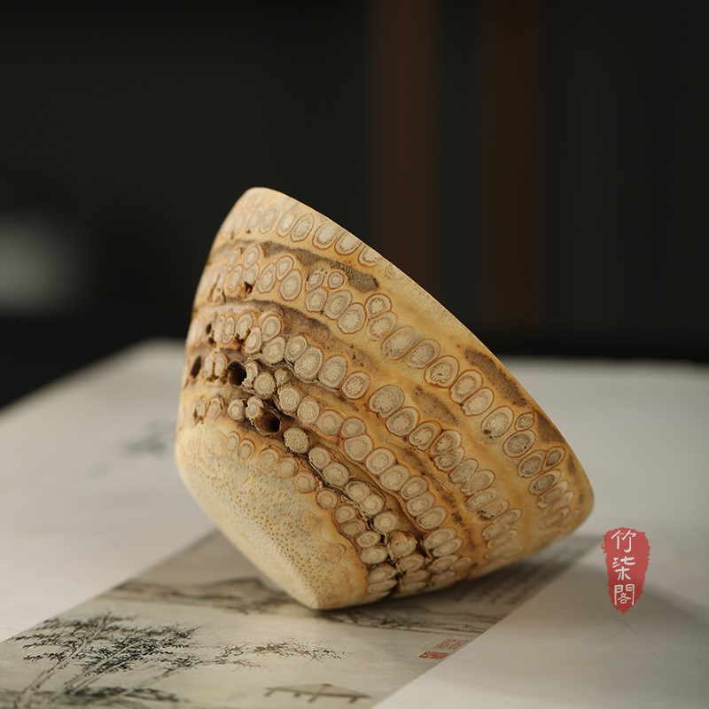 纯手工金竹根打磨茶杯老竹根雕刻公道杯竹制水杯竹雕竹筒茶道茶具