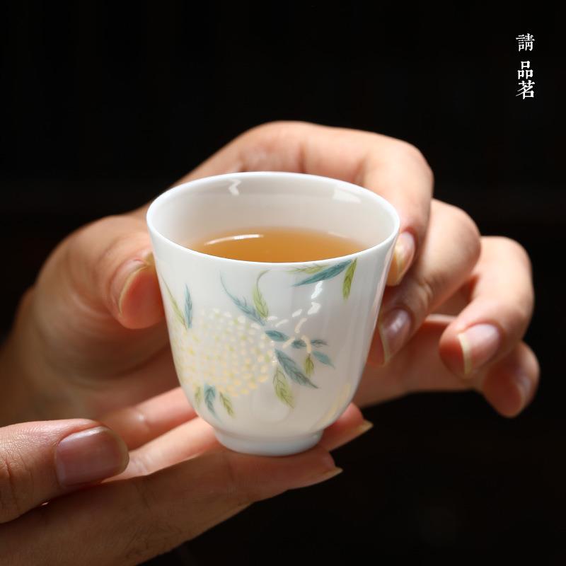 陶瓷粉彩茶杯茶具套装家用泡茶专用茶具玲珑瓷茶具功夫茶盖碗茶具