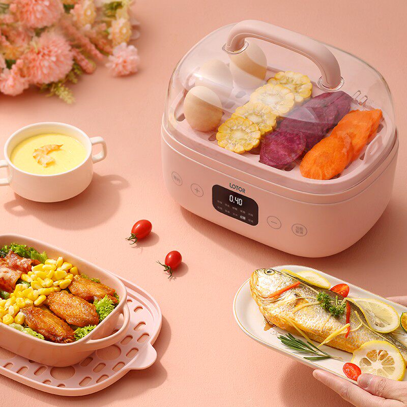 小浣熊电蒸锅家用小型智能预约定时多功能小蒸锅迷你早餐机蒸汽锅