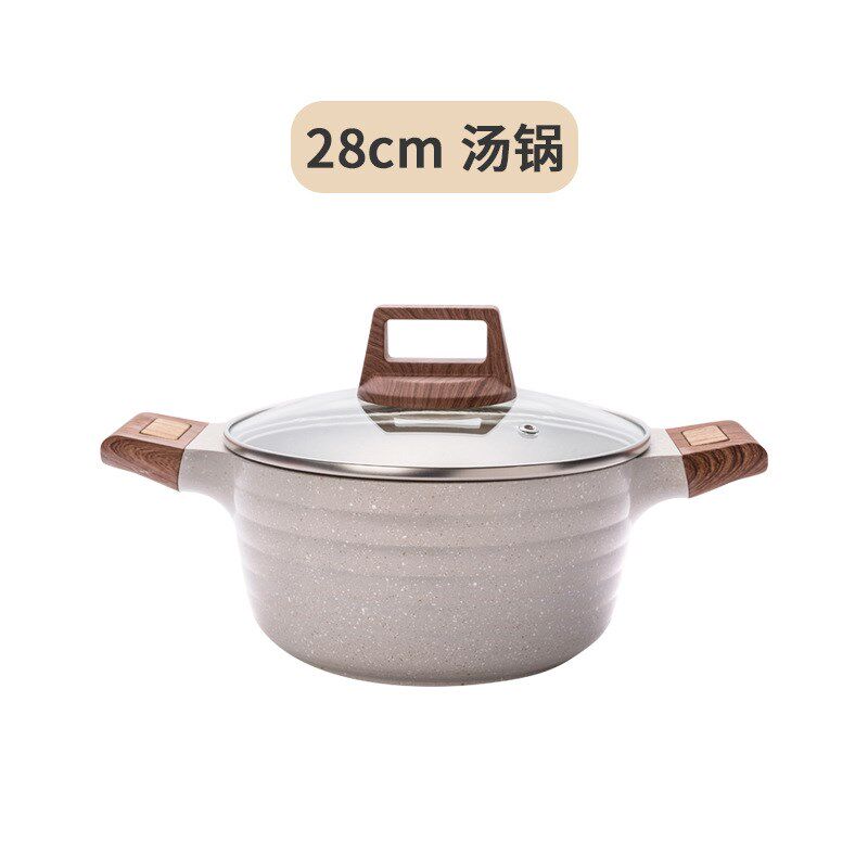 现代简约样板间北欧软装摆件家居饰品厨房麦饭石炒锅陶瓷锅具组合