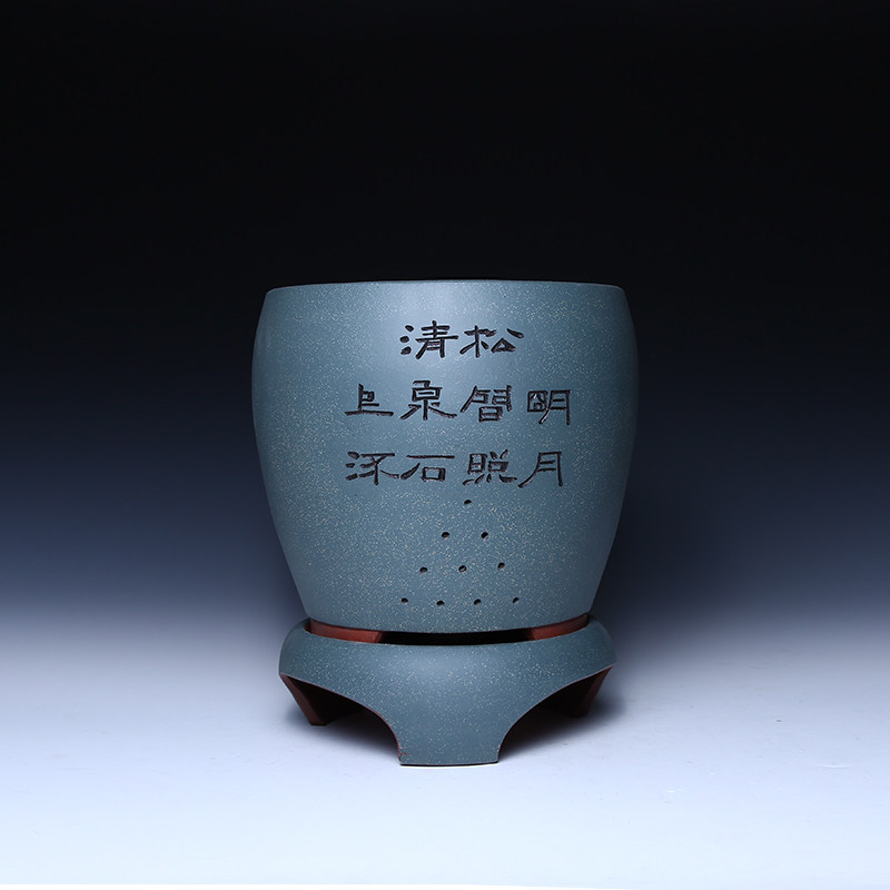 宜兴紫砂兰花盆陶瓷大号精品客厅室内简约高档圆形君子兰专用盆