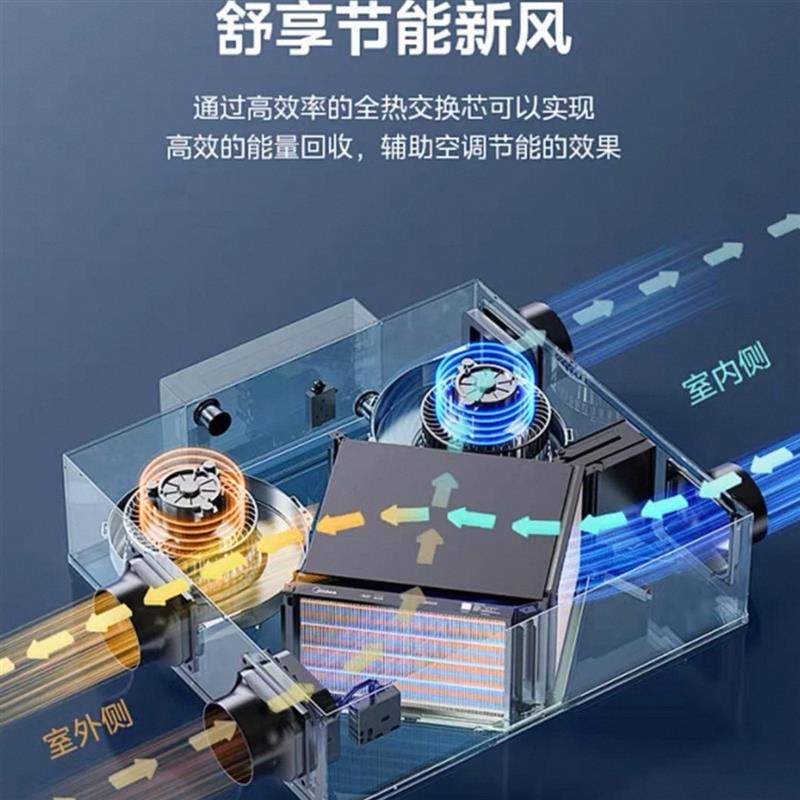 全热交换新风换气双向送排风静音新风机空气净化免费工程设计