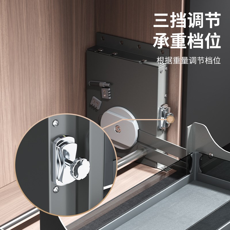 吊柜升降拉篮厨房上柜下拉式置物架整体橱柜对开门上下缓冲调味拉