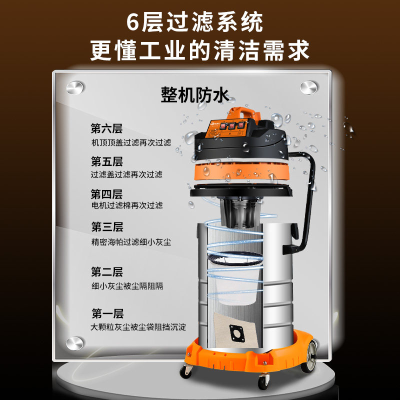佳捷士大功率吸尘器工业用强力商用工厂车间洗车粉尘大吸力吸尘机