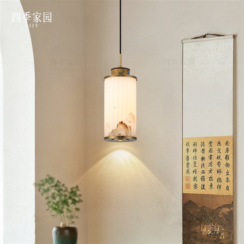 宋式美学卧室床头吊灯新中式复古吊灯玄关过道吧台灯创意2026新款