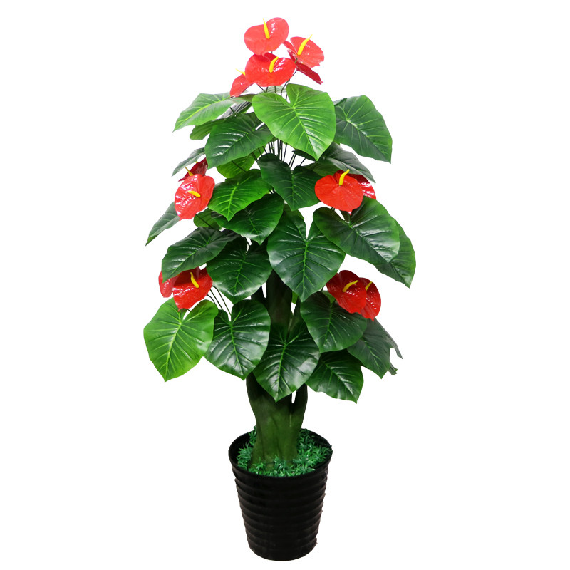假树红掌仿真植物大型客厅装饰盆栽落地盆景仿真绿植假花仿真树
