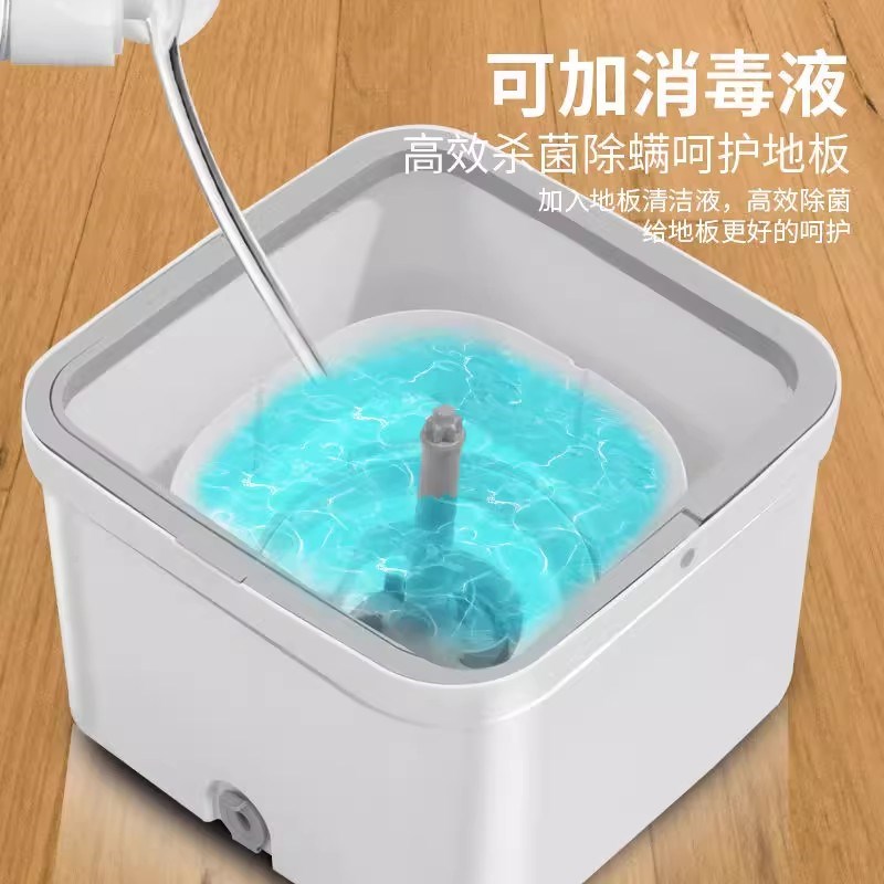 旋转式甩干拖把2024新款家用拖把一拖清污水分离懒人免手洗脱一体