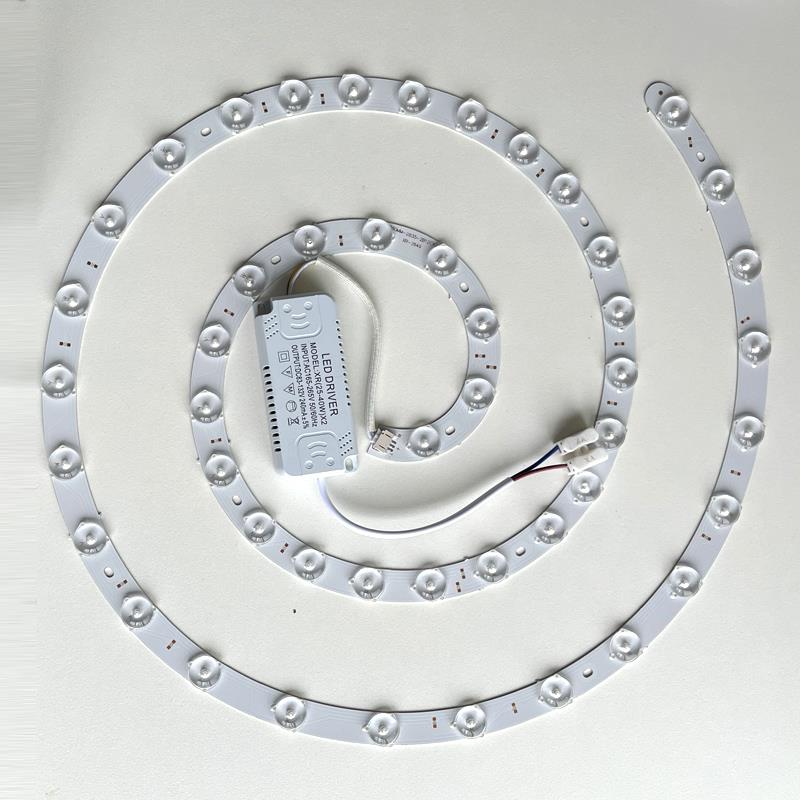 LED吸顶灯灯板灯盘圆形替换灯芯灯带灯条吊扇灯三色变光遥控卧室